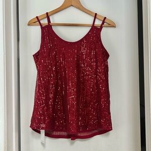 Mixxmix Valentine’s Red Sequin Top